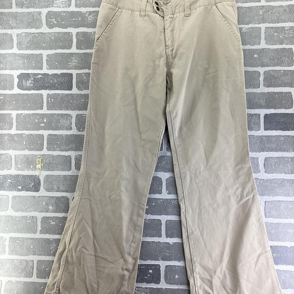 Abercrombie & Fitch tan and cream flare trousers size 10